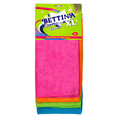 Bettina XL Microfibre Cloths Multicolour (Pack 4)