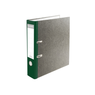 Exacompta Lever Arch File Marbled Grey With Green Coloured 80mm Spine - A4