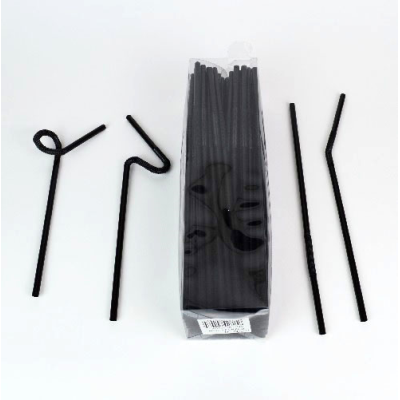 Artistic Straw Black 6mm Diameter / 26cm Length (Pack 100)