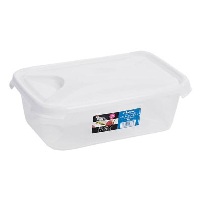 Whatmore 4.5 Litre Rectangular Food Box Clear Base with Ice White Lid