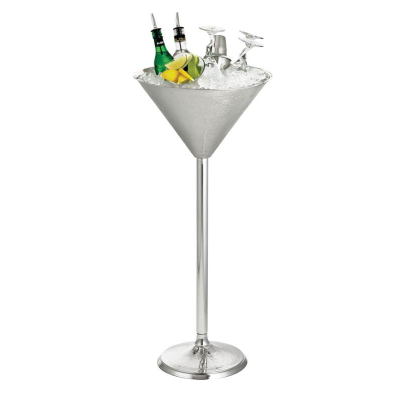 Remington Collection Martini Glass Beverage Stand, Stainless Steel, 14.5 x 32.5"