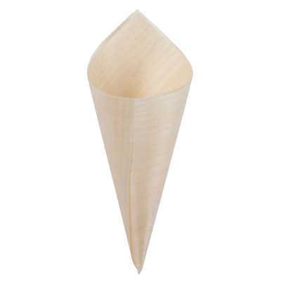 Disposable Serving Pieces Small Serving Cone, Natural, 5x15cm, 90ml (Pack 50)