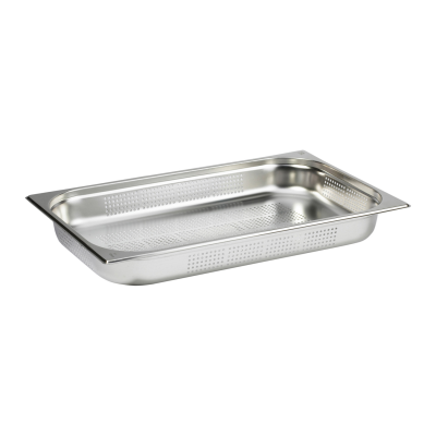 Gastronorm Pan Stainless Steel 1/1 65mm Deep Perforated