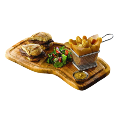 Olive Wood Rustic Serving Baord with Groove 40 x 21cm