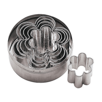 Pastry Cutters Stainless Steel 10 x 3cm Set of 6 Flowers