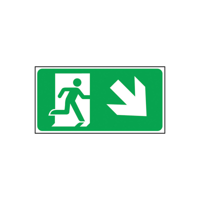 Self Adhesive Exit Man Arrow Down Right Sign