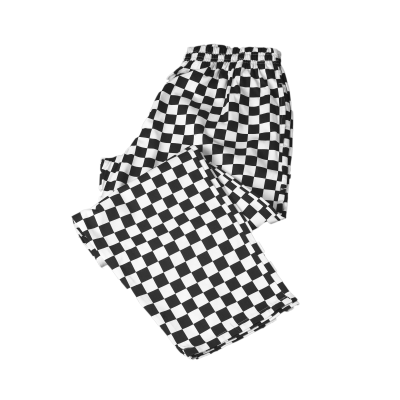 Chef's Trousers Large Black & White Check