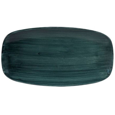 Churchill Stonecast Patina Rustic Teal Chefs Oblong Plate 13.88x7.38" (Pack 6)