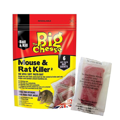 The Big Cheese Mouse & Rat Killer 6 Sachets