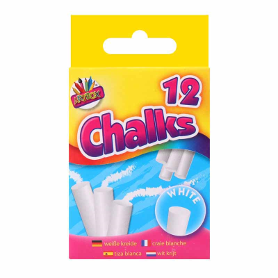Art Box 12 White Chalks In hanging box (Pack 12)