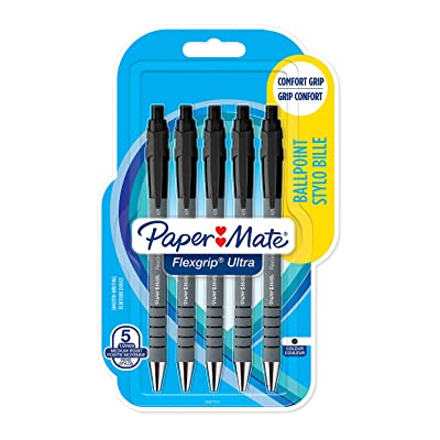 Paper Mate Flexgrip Ultra Retractable Ball Pen Black (Pack 5)
