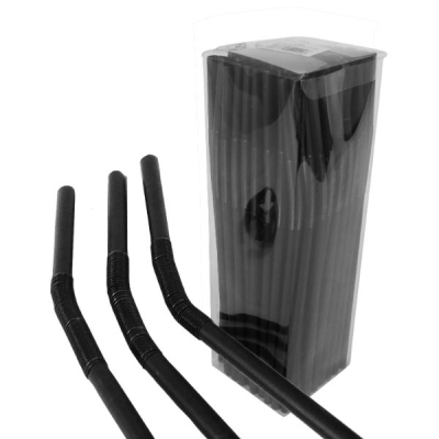 Artistic Straw Black 6mm Diameter / 26cm Length (Pack 200)