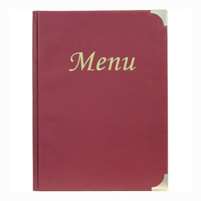 Securit A4 Menu Holder Wine Red 8 Pages