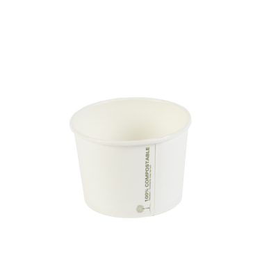 Biodegradable White PLA Soup Container 8oz (Pack 50) [1000]