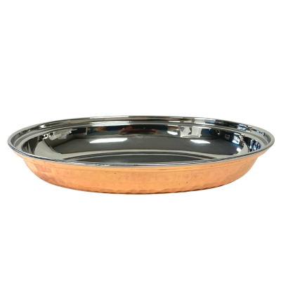 Hammered Copper Steel Oval Vegetable Dish 21cm