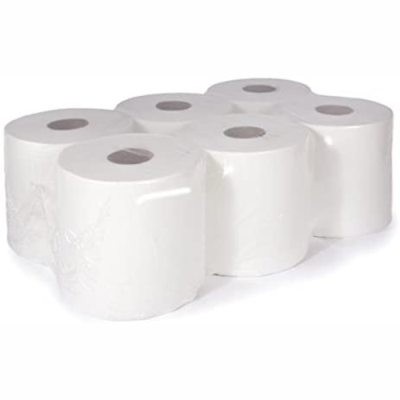 White Centre Feed Rolls 180mm x 120m Embossed (Pack 6)