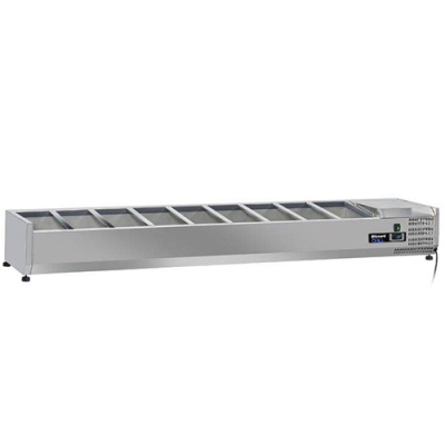 Blizzard TOP2000EN Toppings Prep Unit with Steel Lid holds 6x1/3 GN Not Included 2000mm wide