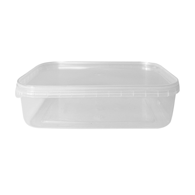 Microwaveable Clear Tamper Evident Rectangular Container and Lid 750ml (Pack 480)