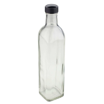 Marasca Glass Bottle with Black Lid 500ml