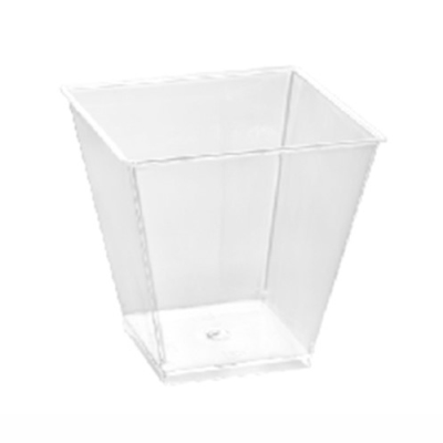 Clear Plastic Tall Square Dessert Cup 210ml (Pack 25)