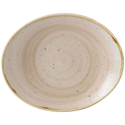 Churchill Stonecast Nutmeg Cream Orbit Oval Coupe Plate 19.7cm (Pack 12)