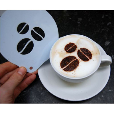 Cappuccino Coffee Stencil - Coffee Bean