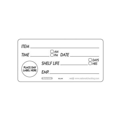 Removable Shelf Life Labels 50 x 100mm / 2" x 4" (Pack 500)