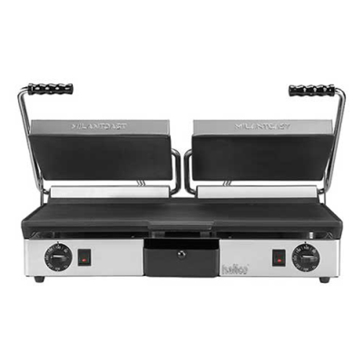 Hallco MEMT16053XNS Double Panini Grill 2 x 1.8kW Smooth top and bottom Non Stick Plates