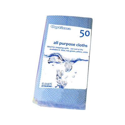Optima Economy All Purpose Cloths Blue 50 x 33cm (Pack 50)