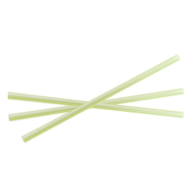Vegware Compostable 7mm PLA Green Stripe Jumbo Straw (Pack 300)