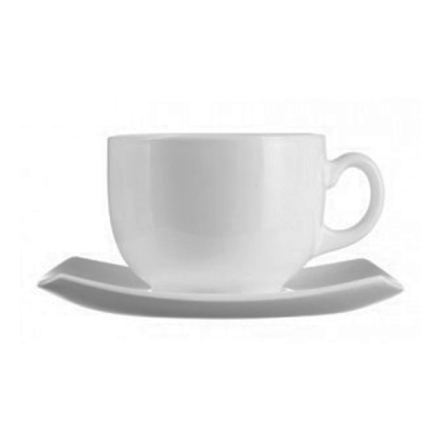 Quadrato White Cup & Saucer 22cl (Pack of 6)