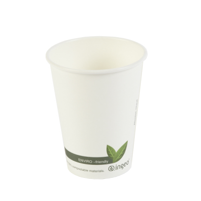 Biodegradable White PLA Hot Drink Cup 12oz (Pack 50) [1000]