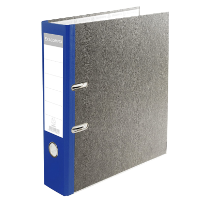 Exacompta Lever Arch File Marbled Grey With Blue Coloured 80mm Spine - A4