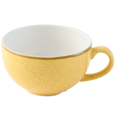 Churchill Stonecast Mustard Cappuccino Cup 8oz (Pack 12)