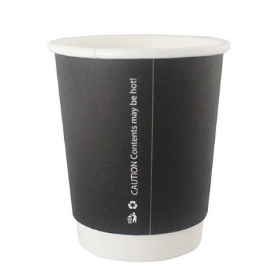 Black Double Wall Hot Drink / Coffee Cup 16oz (Pack 25) [500]