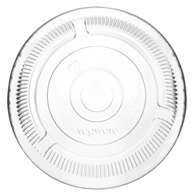 Vegware Biodegradable 96mm PLA Flat Lid With Straw Slot (Pack 50) [20]