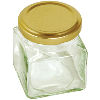 Tala Square Glass Jar with Gold Screw top Lid 130ml / 5oz