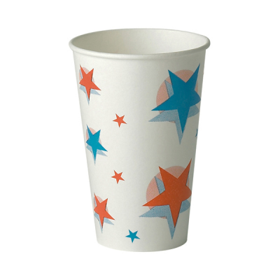 Star/Ball Design Cold Drink Paper Cup 12oz (Pack 100) [1000]