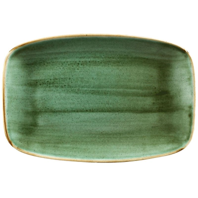 Churchill Stonecast Samphire Green Oblong Chefs Plate 12 x 7.8" (Pack 6)