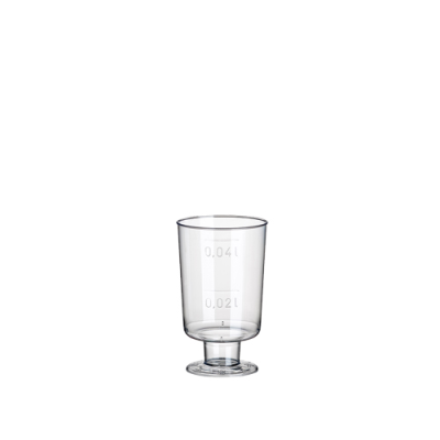 Clear Plastic Stemmed Shot Glass 40ml 3.8x6.3cm (Pack 20)