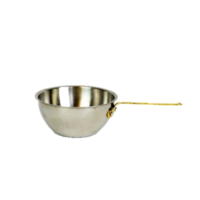Mini Steel Wok With Brass Handle 14.5 x 5.5cm