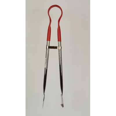 Colour Coded Stainless Steel Steak Tong 21" Red