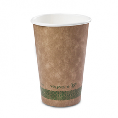 Vegware Biodegradable 16oz Brown Kraft Hot Coffee Cup (Pack 50) [20]