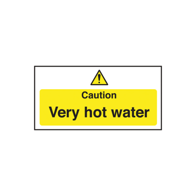 Self Adhesive Caution Very Hot Water Sign