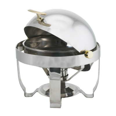 Chafing Dish Round Deluxe with Gold Handle