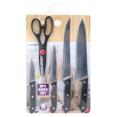 Prima 5pcs Knife Set with Wooden Cutting Board