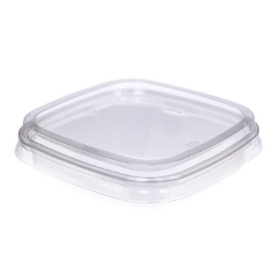 Clear PET Square Deli Container Lid, Fits 128186, 128187 and 128188 (Pack 50)