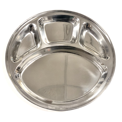 Steel Plate Round 4 Compartment 13"