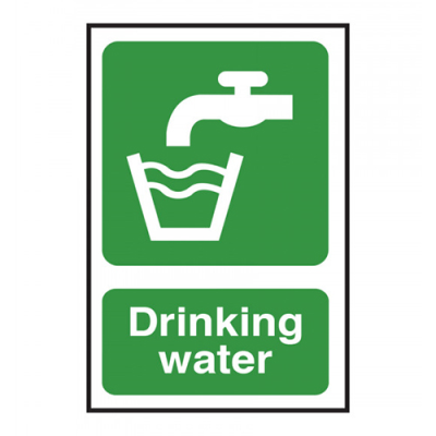 Self Adhesive Drinking Water Sign Green