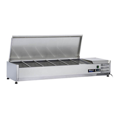 Blizzard TOP1500EN Toppings Prep Unit with Steel Lid holds 5x1/3 GN Not Included 1500mm wide